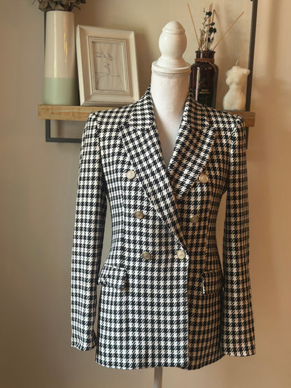 Blazer pied-de-poule noir blanc T.34