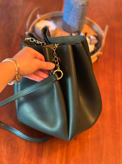 Sac seau uni vert