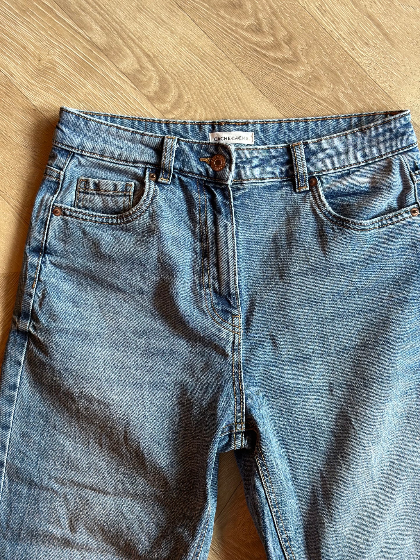 Jean droit cropped denim T.36