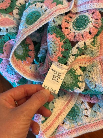 Gilet débardeur en crochet pastel T.36