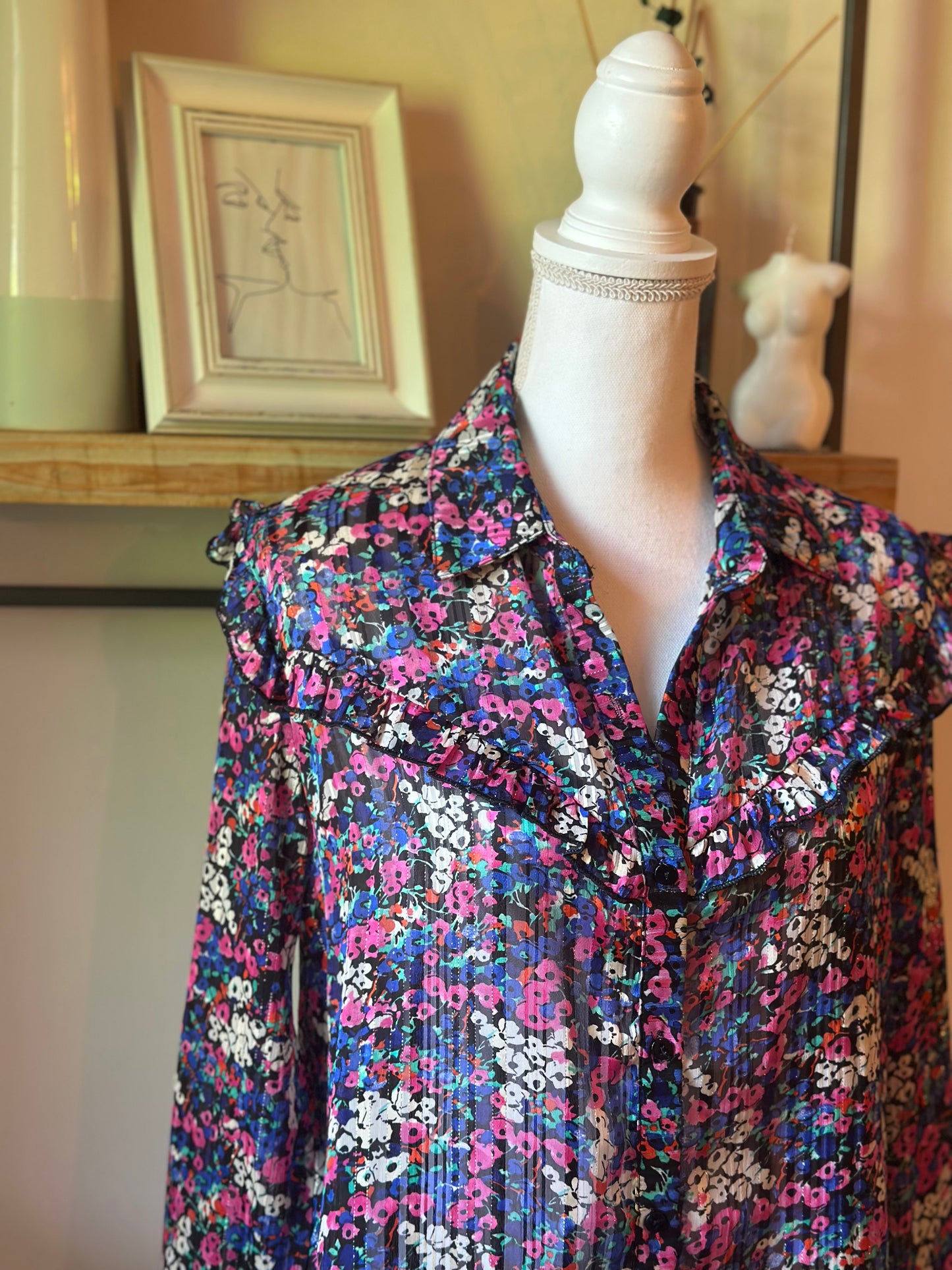 Blouse fluide fleurie multicolore T.36