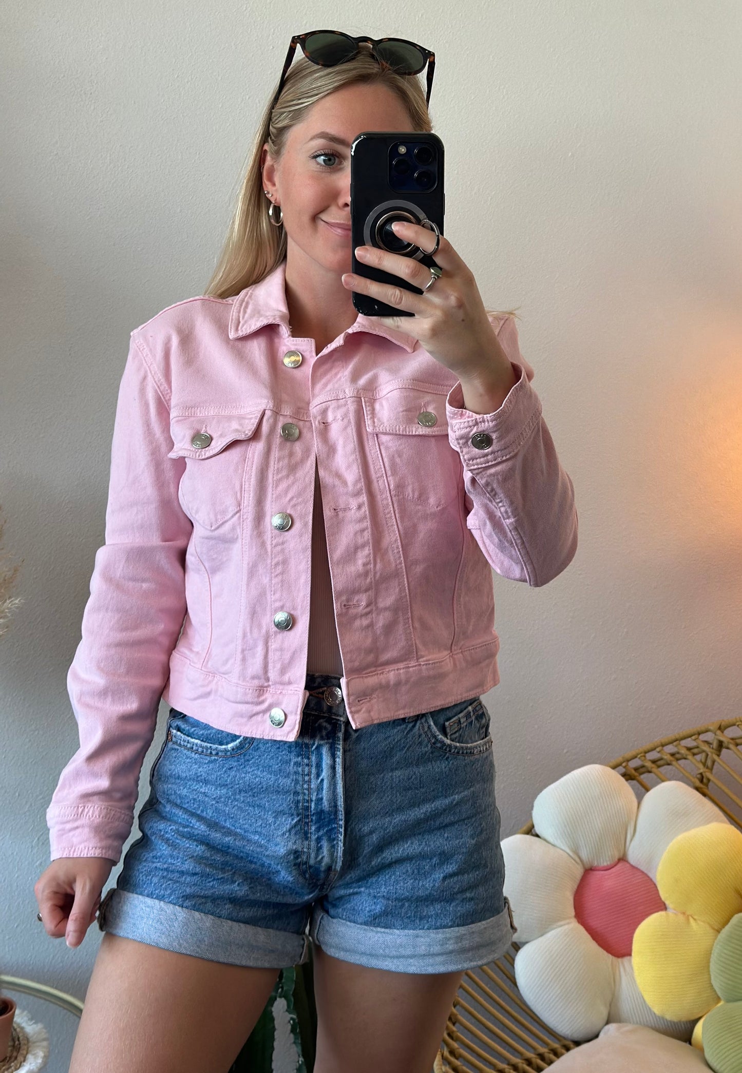 Veste en jean rose modèle Lina T.36