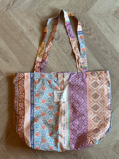 Sac tote bag imprimé fleuri patchwork neuf