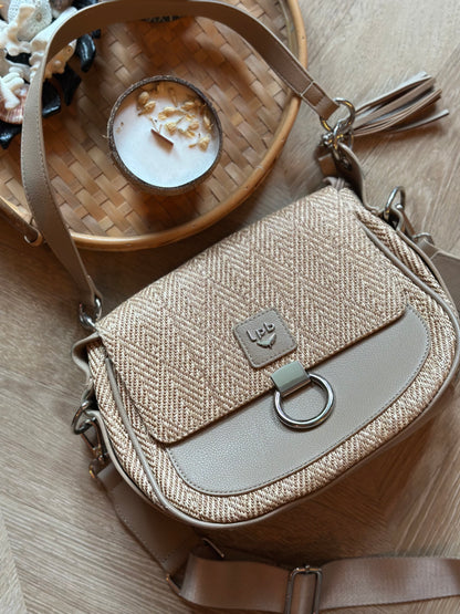 Sac à bandoulière modèle trotteur Armel beige