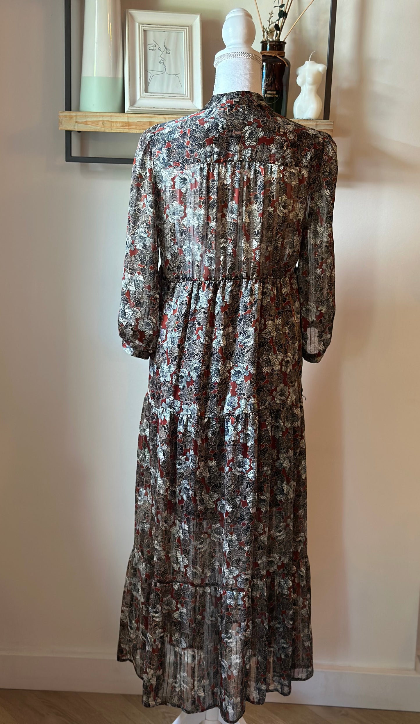 Robe longue fluide imprimé fleuri T.36