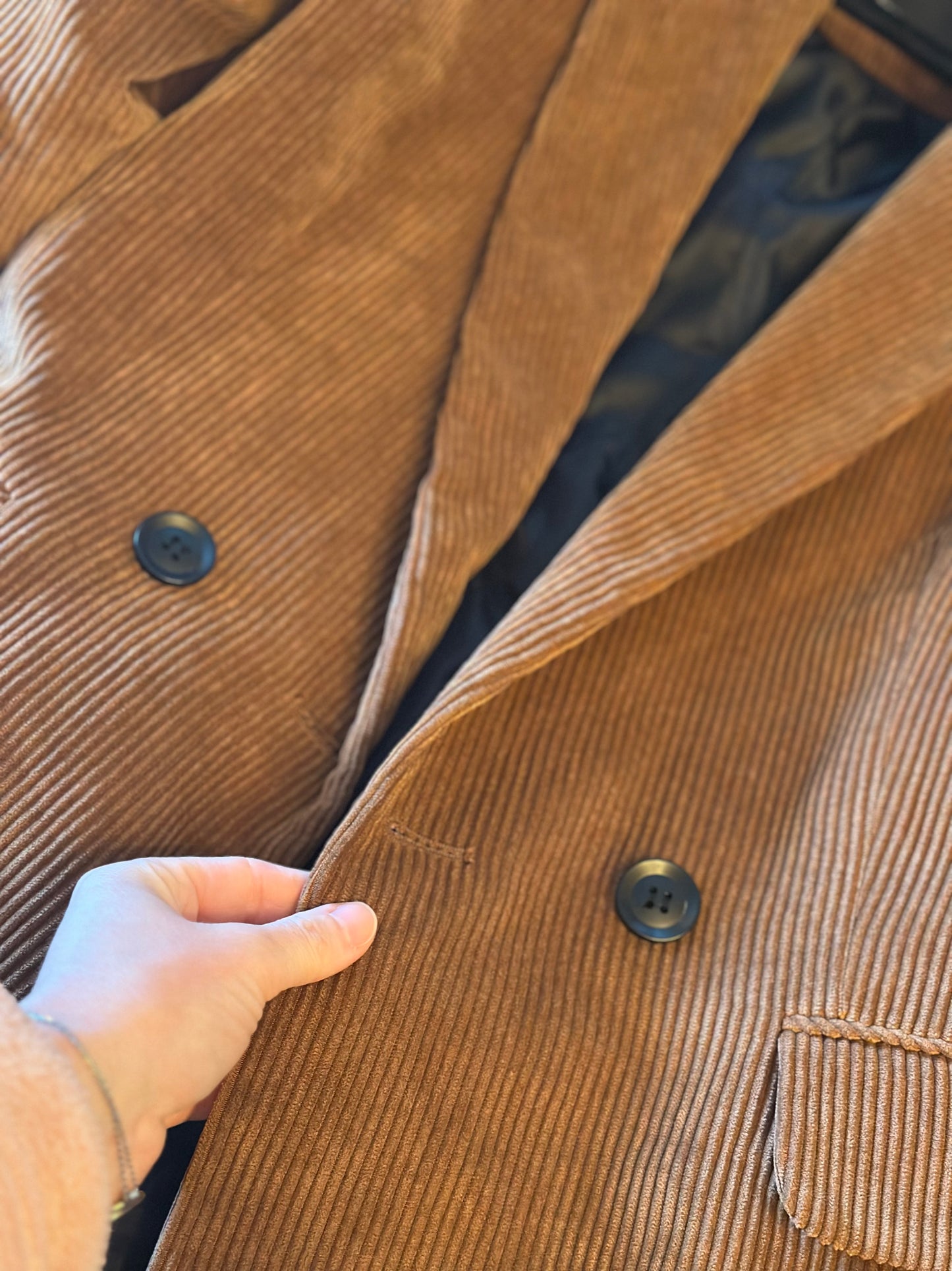 Blazer en velours côtelé camel T.34
