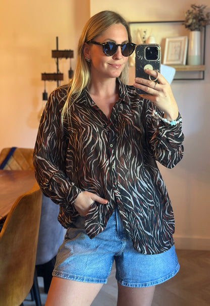 Chemise fluide imprimé zébré IKKS taille 42 comme neuve