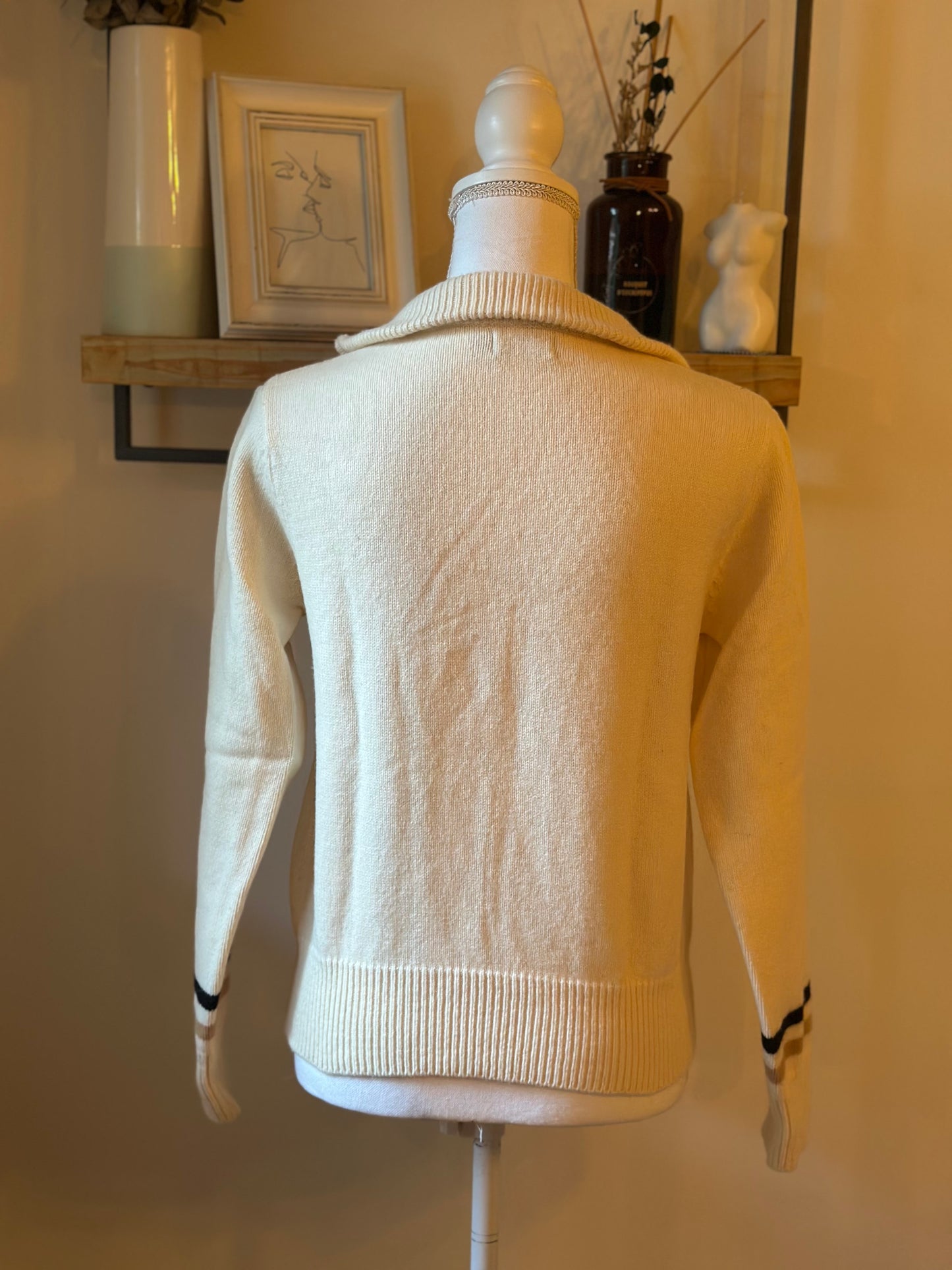 Pull col camionneur laine motif bandes Piste Noire T.34