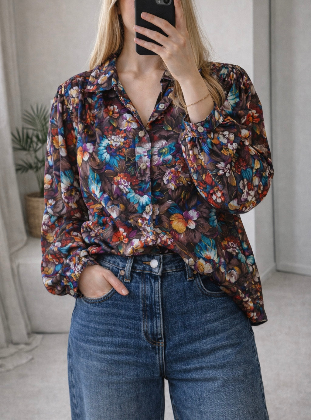 Chemise vintage fleurie fluide – T.U (36 à 44)
