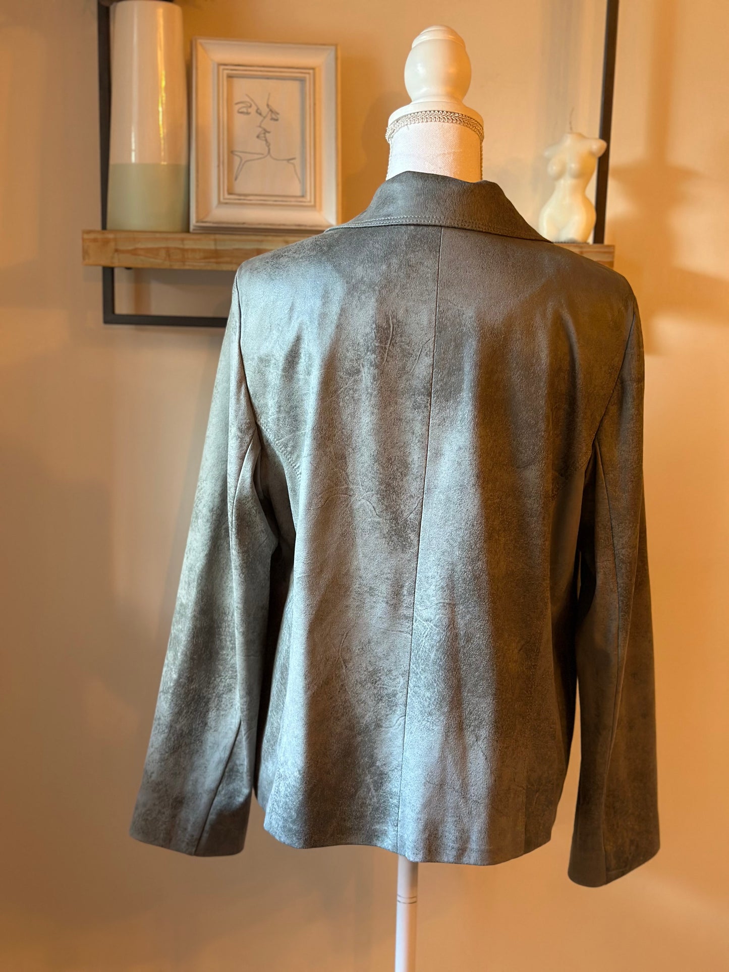 Veste perfecto suédine kaki T.44