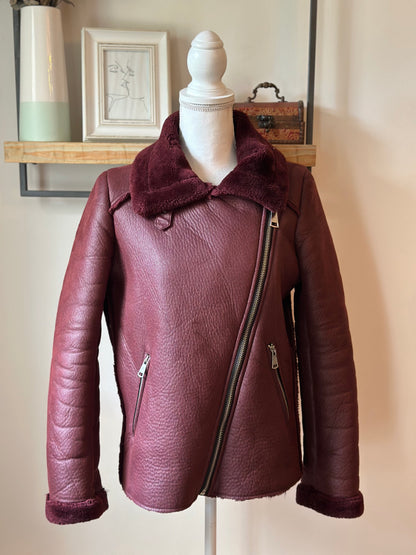 Veste manteau fourrée unie T.38