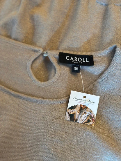 Pull fin beige argenté T.36