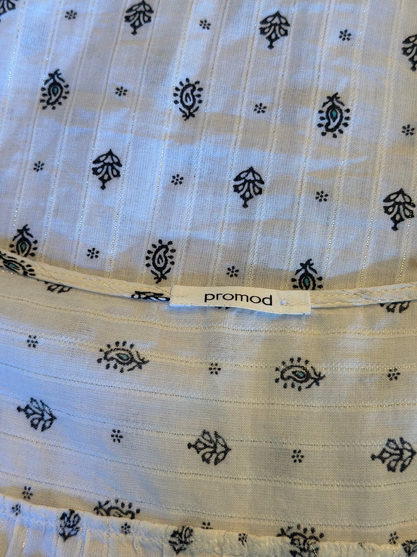 Blouse bohème blanche imprimée T.44