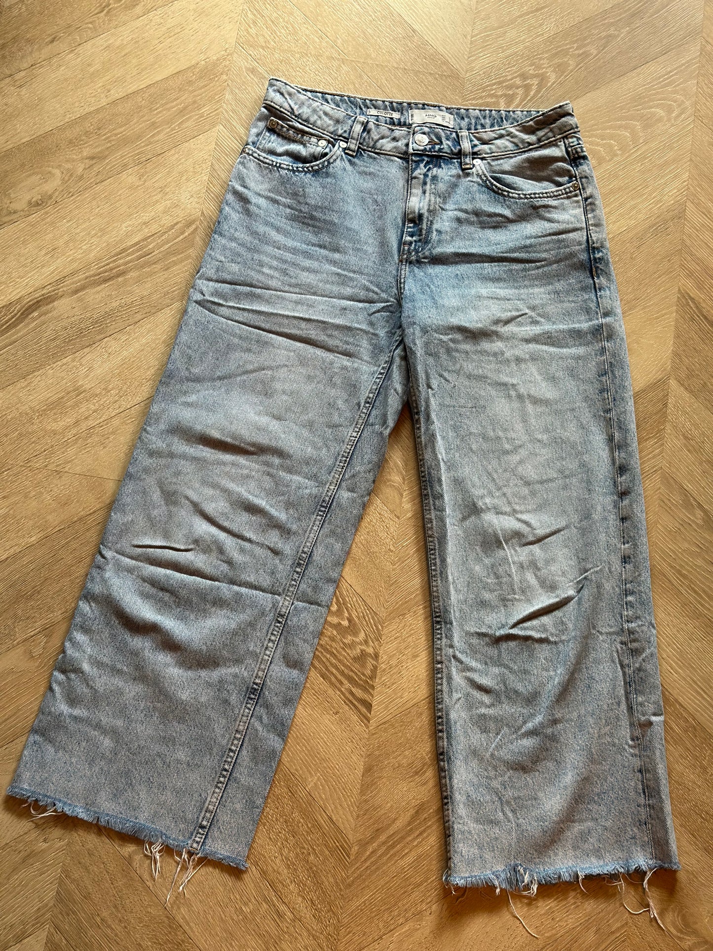 Jean bleu clair à jambes larges modèle Culotte, T.38