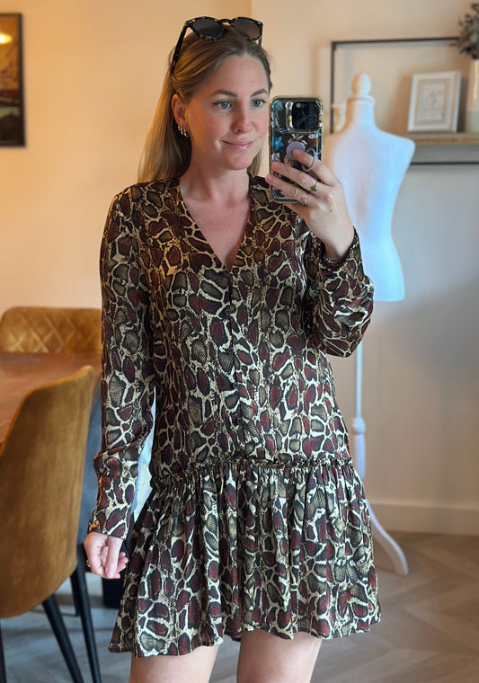 Robe fluide imprimé animalier T.34