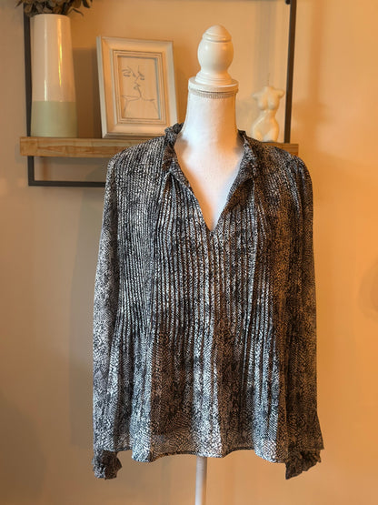 Blouse imprimé python plissée T.40