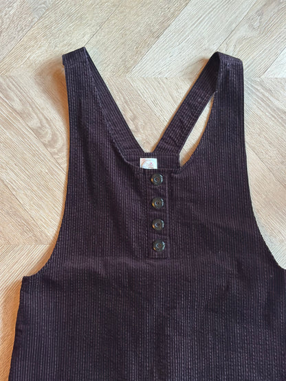Robe salopette velours côtelé Taninette marron prune T.38/40