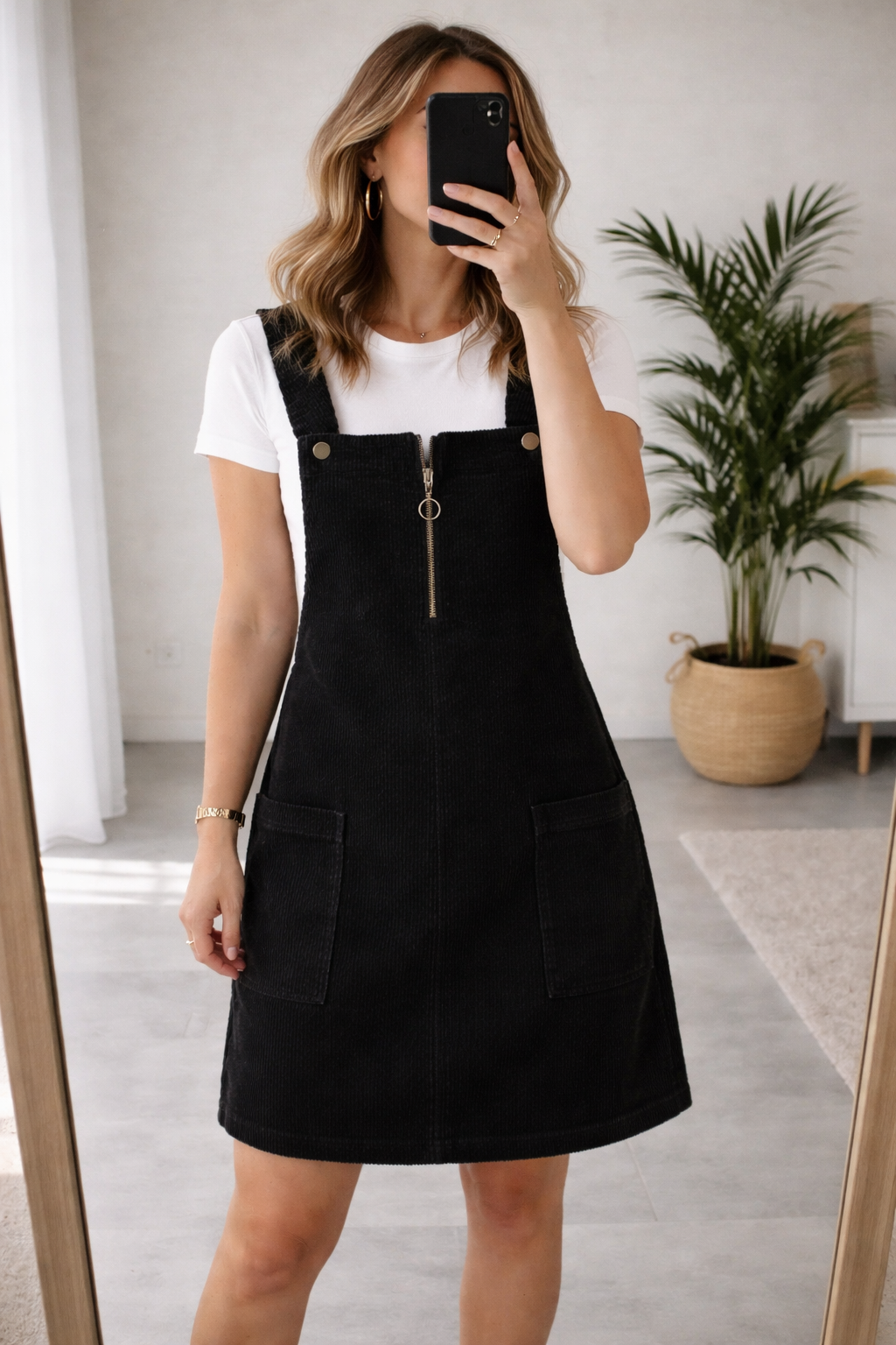 Robe salopette velours noir T.34