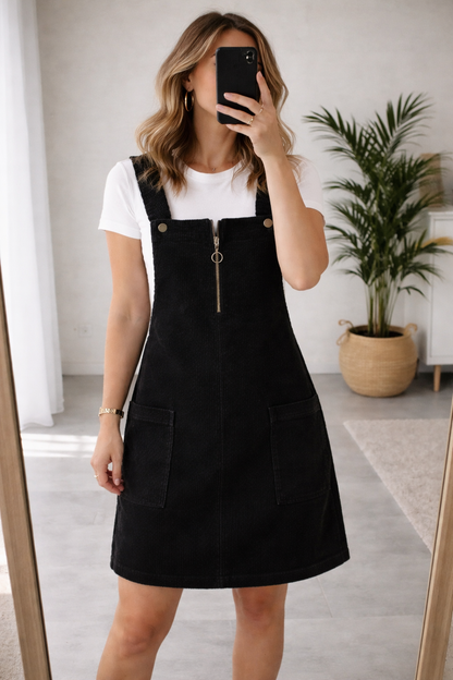 Robe salopette velours noir T.34