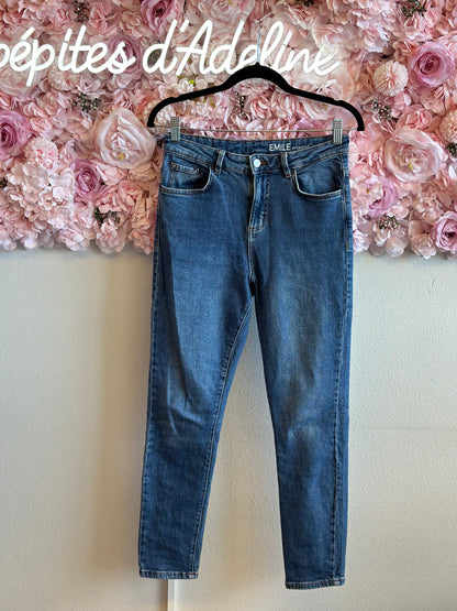 Jean skinny, bleu, taille haute modèle Émilie T.36