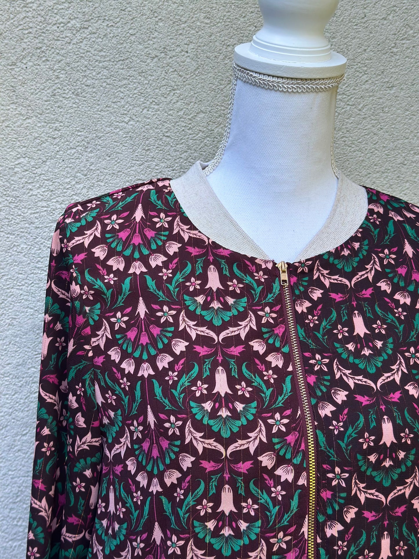 Veste bomber fluide imprimé fleuri T.36