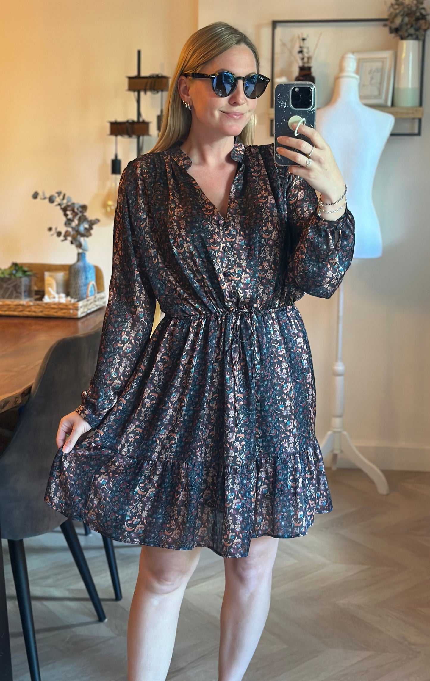 Robe imprimé fleuri noir Promod - taille 38/40
