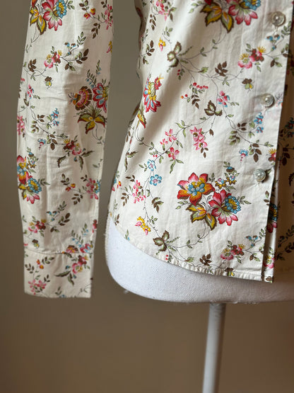 Chemise imprimé fleuri en coton T.34