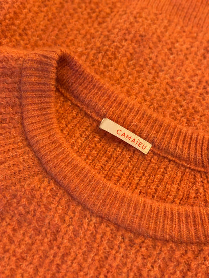 Pull rose clair en maille douce T.42