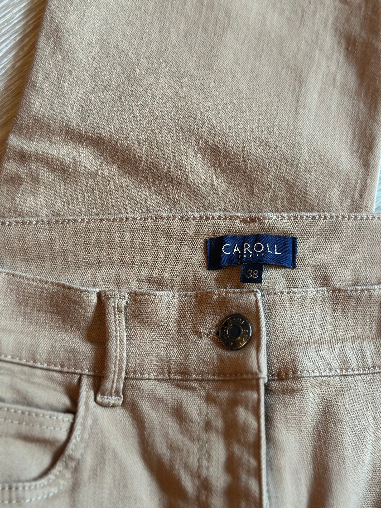 Pantalon flare beige coton stretch T.38