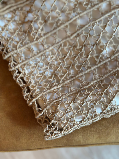 Sac vintage en macramé fait main – Beige