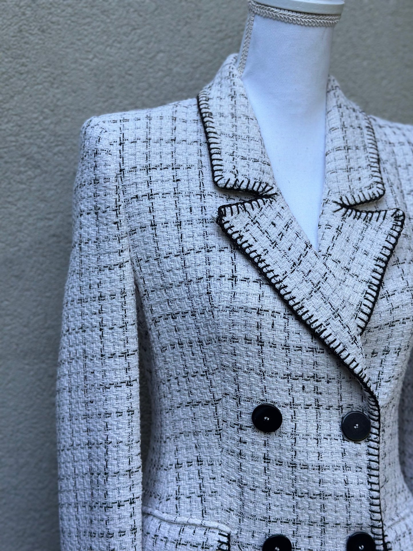 Blazer tweed blanc et noir - taille S