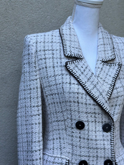 Blazer tweed blanc et noir - taille S