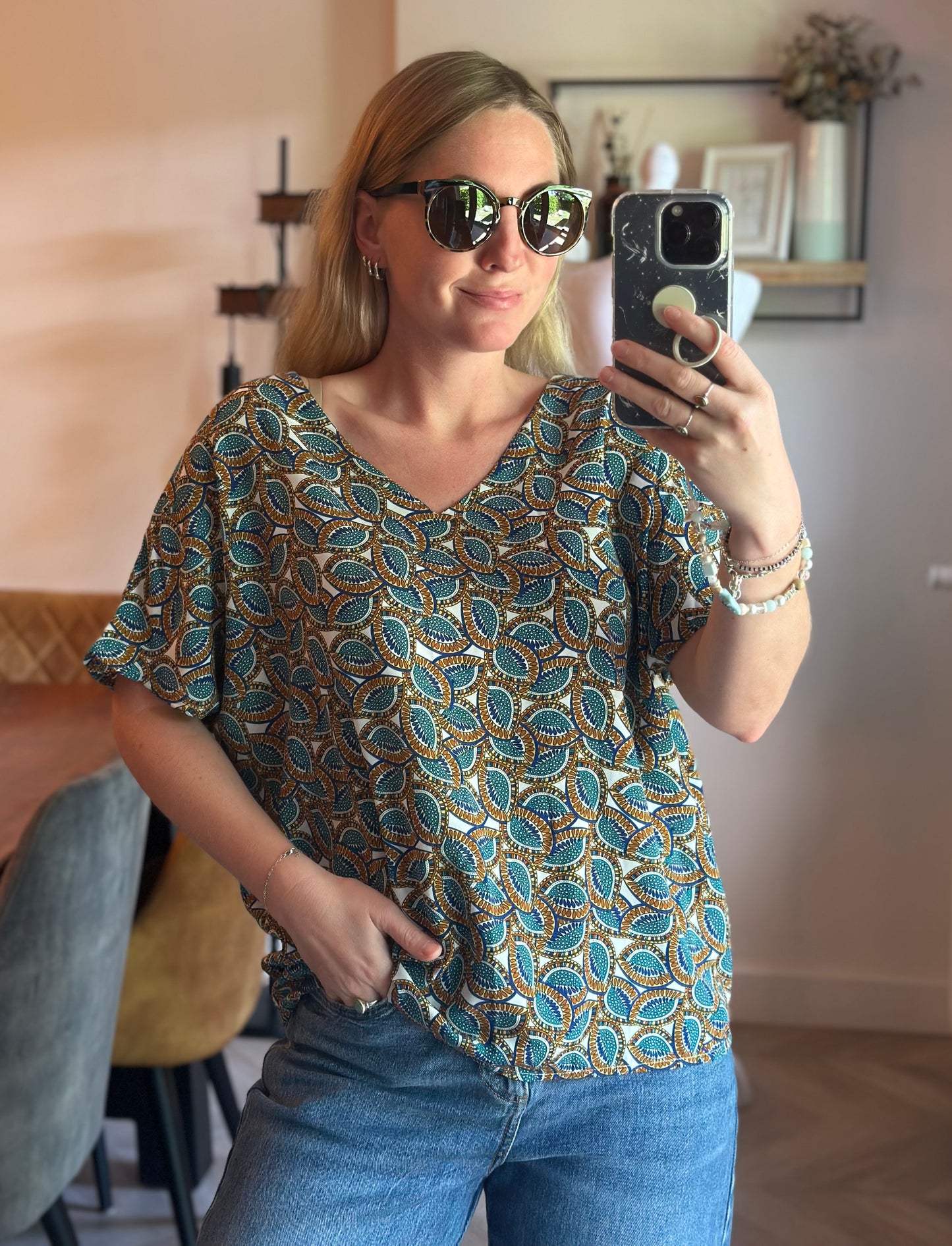 Blouse imprimé graphique T.36