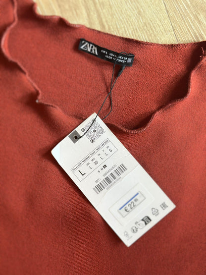 Robe courte moulante terracotta neuf avec étiquette T.38/40