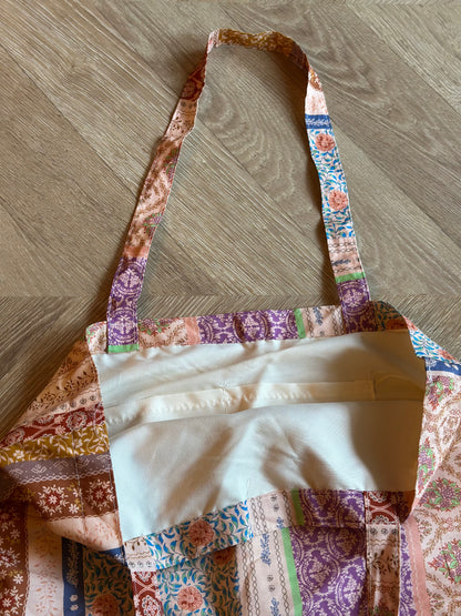 Sac tote bag imprimé fleuri patchwork neuf