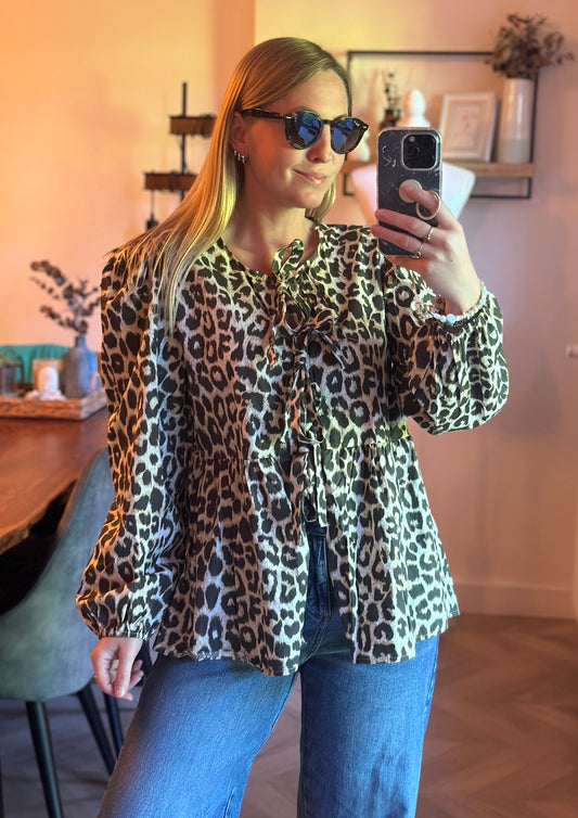 Blouse léopard en coton T.U