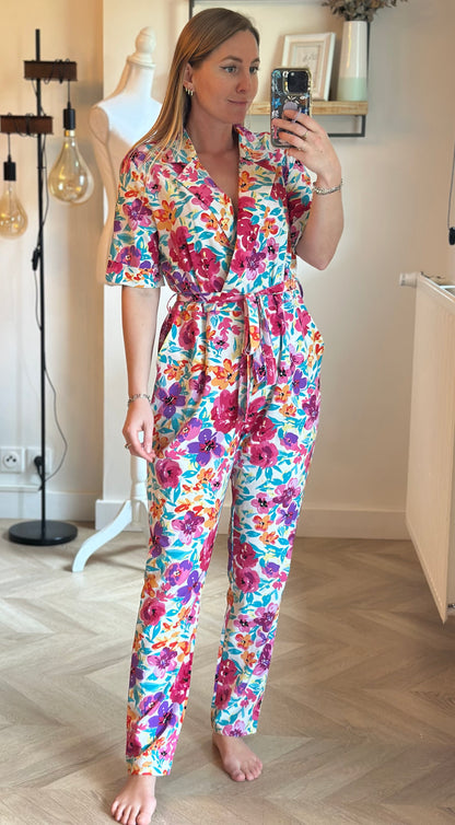 Combinaison d’été à motifs fleuris colorés T.36