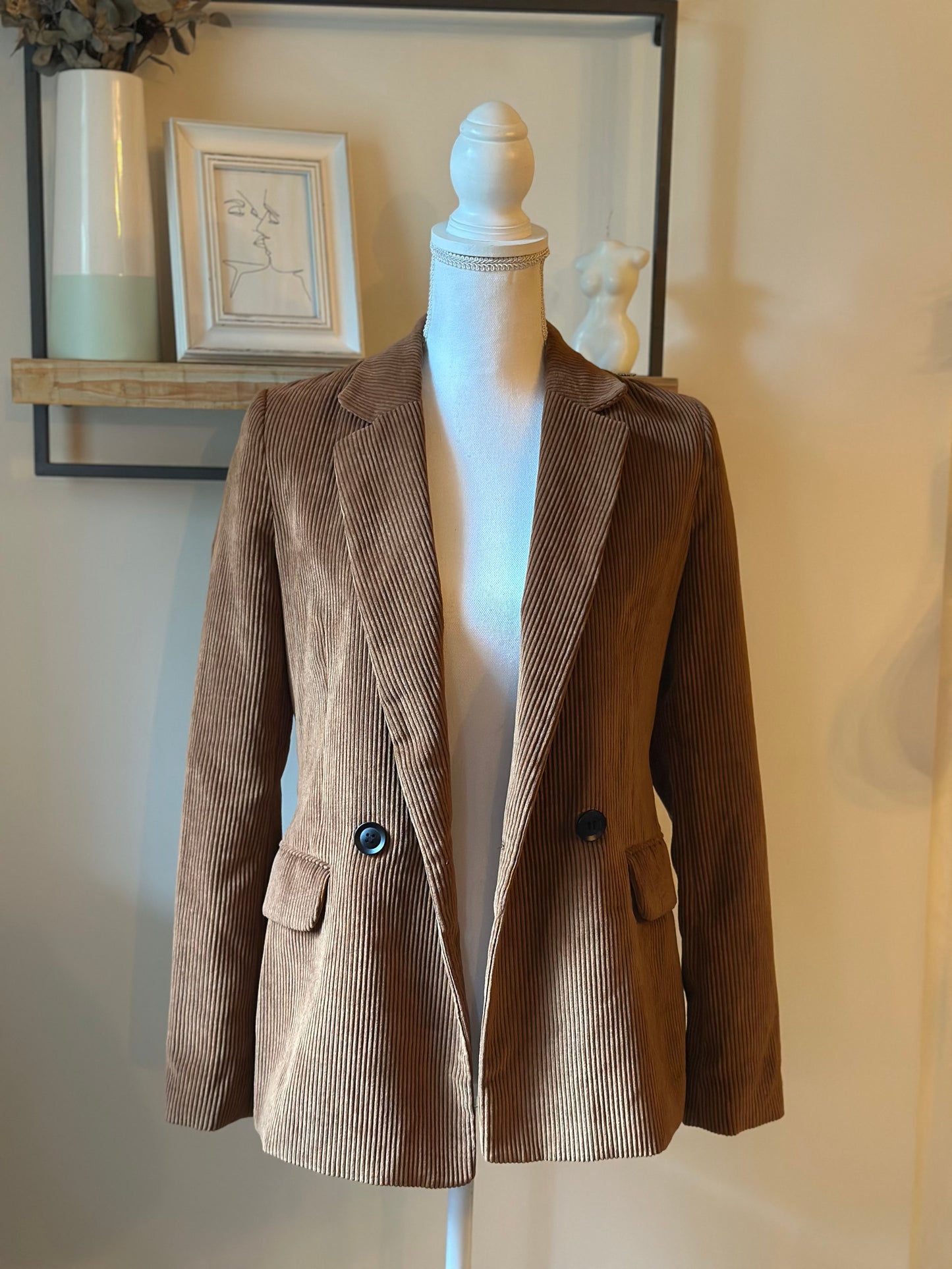 Blazer en velours côtelé camel T.34