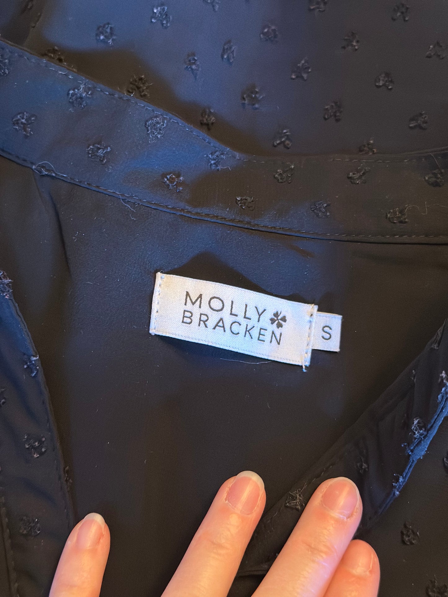 Robe midi noire plumetis T.36