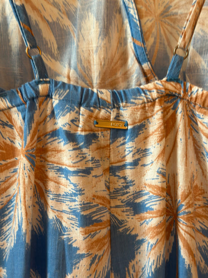 Combinaison d’été fluide bleu motifs palmiers T.34