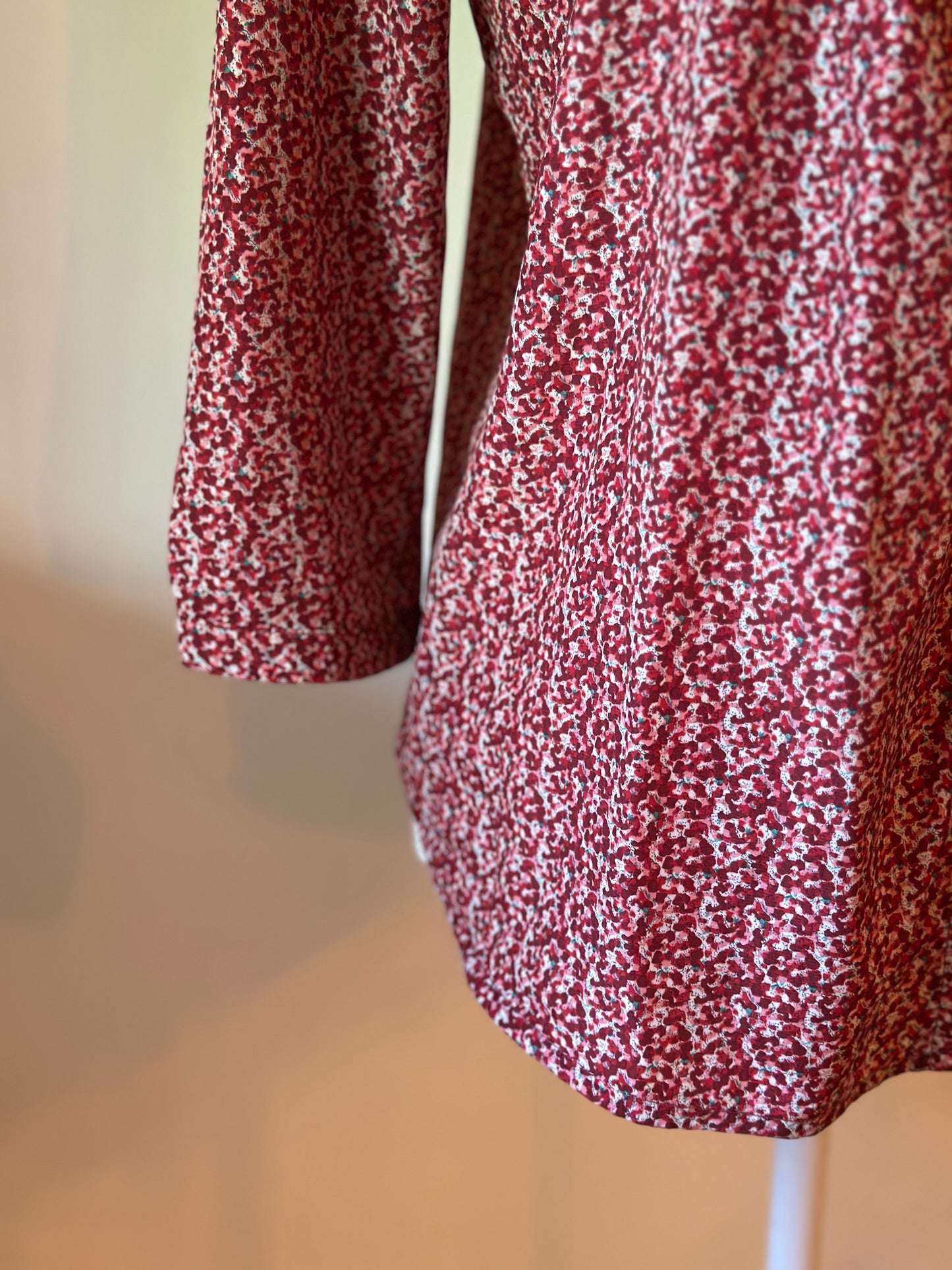 Chemise fluide imprimé bordeaux Naf Naf manches 3/4 - taille 36