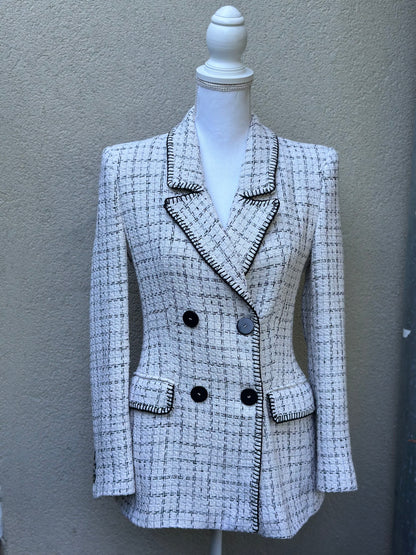 Blazer tweed blanc et noir - taille S