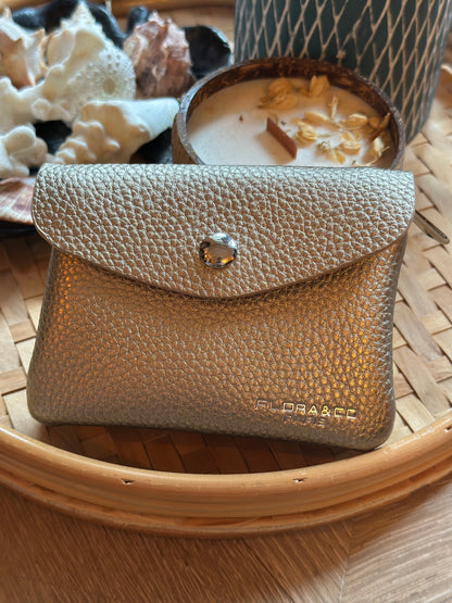 Porte-monnaie taupe métal Flora & Co ligne Bobby – Neuf
