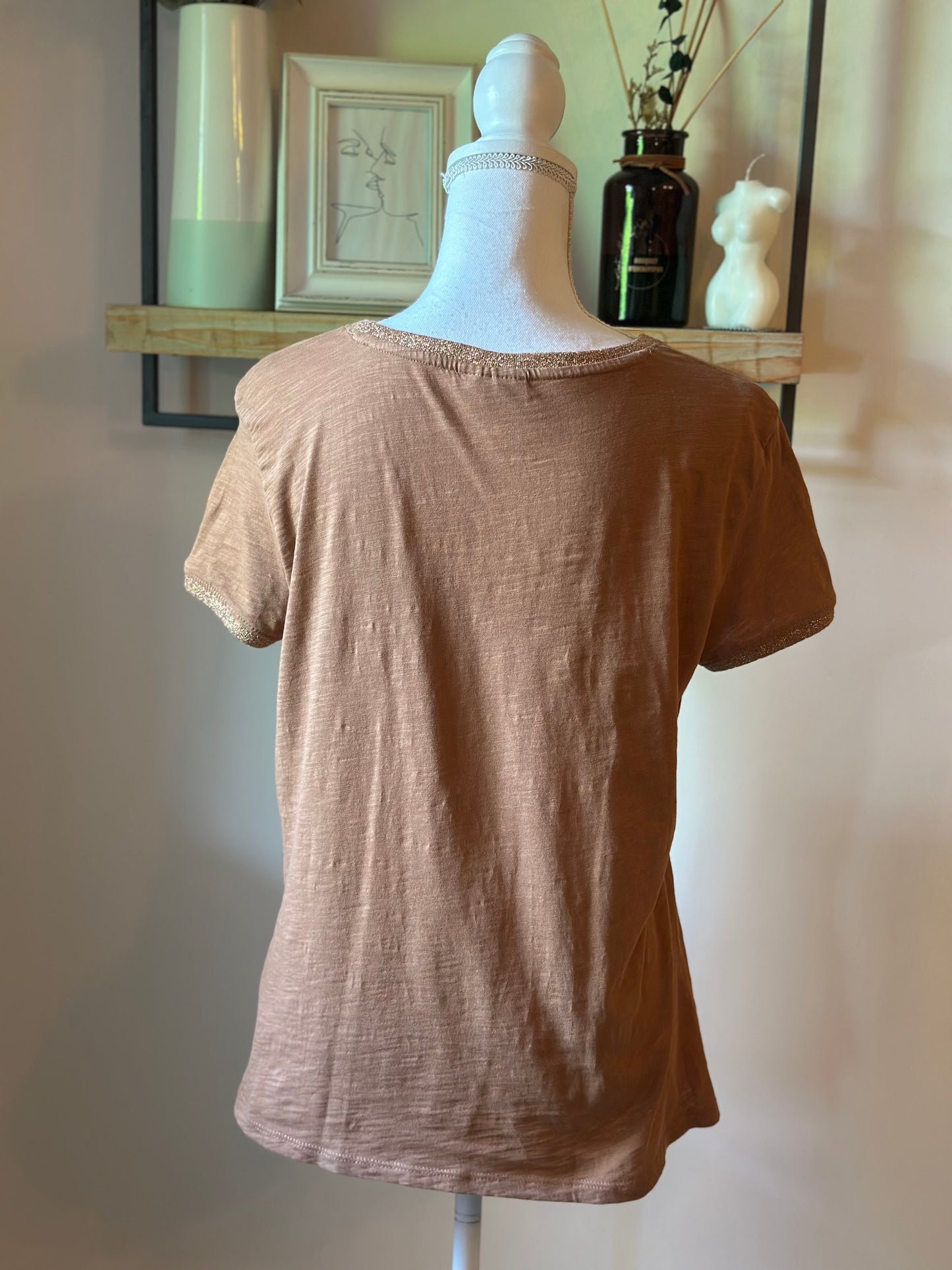 T-shirt Sora camel irisé – Taille M