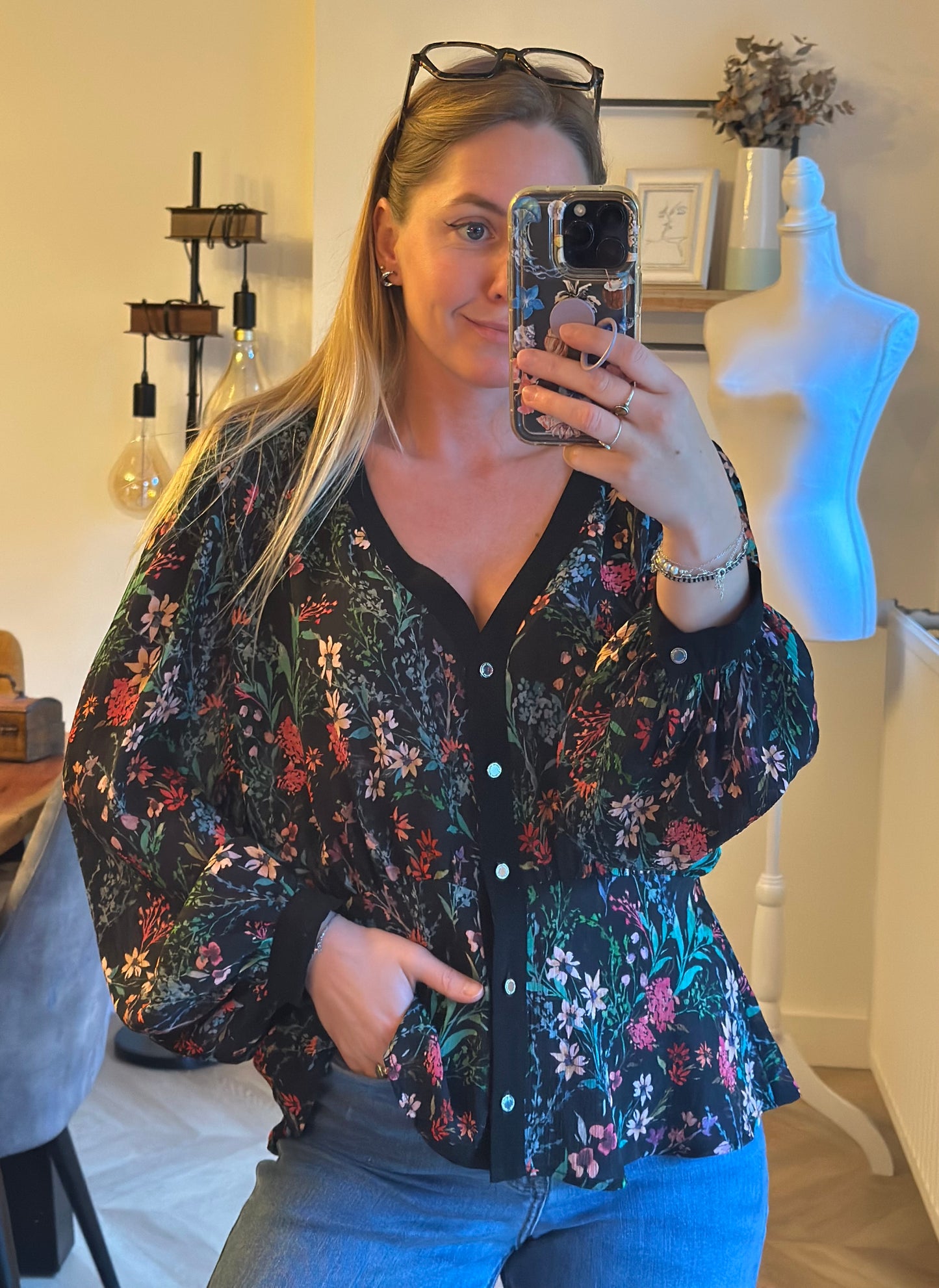 Blouse fluide imprimé fleurs T.40