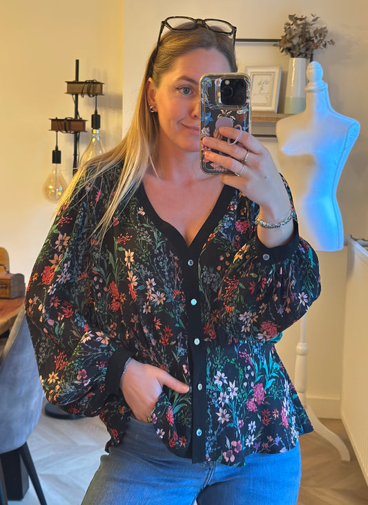 Blouse fluide imprimé fleurs T.40