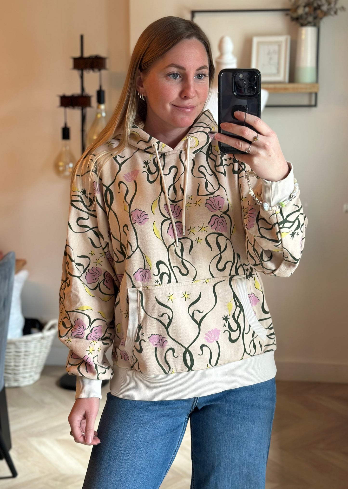 Sweat à capuche imprimé coton bio T.34/36