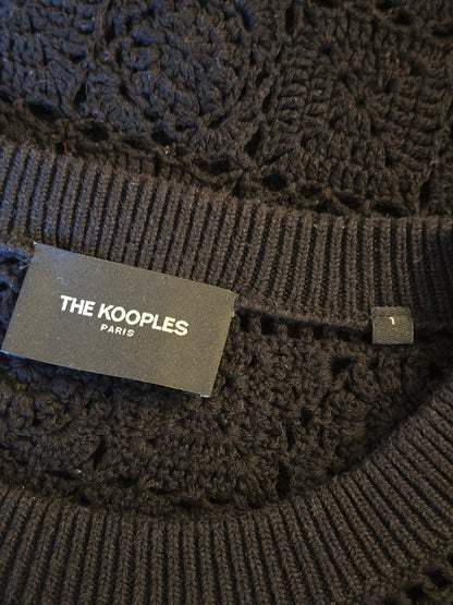 Cardigan sans manches au crochet noir T.34/36