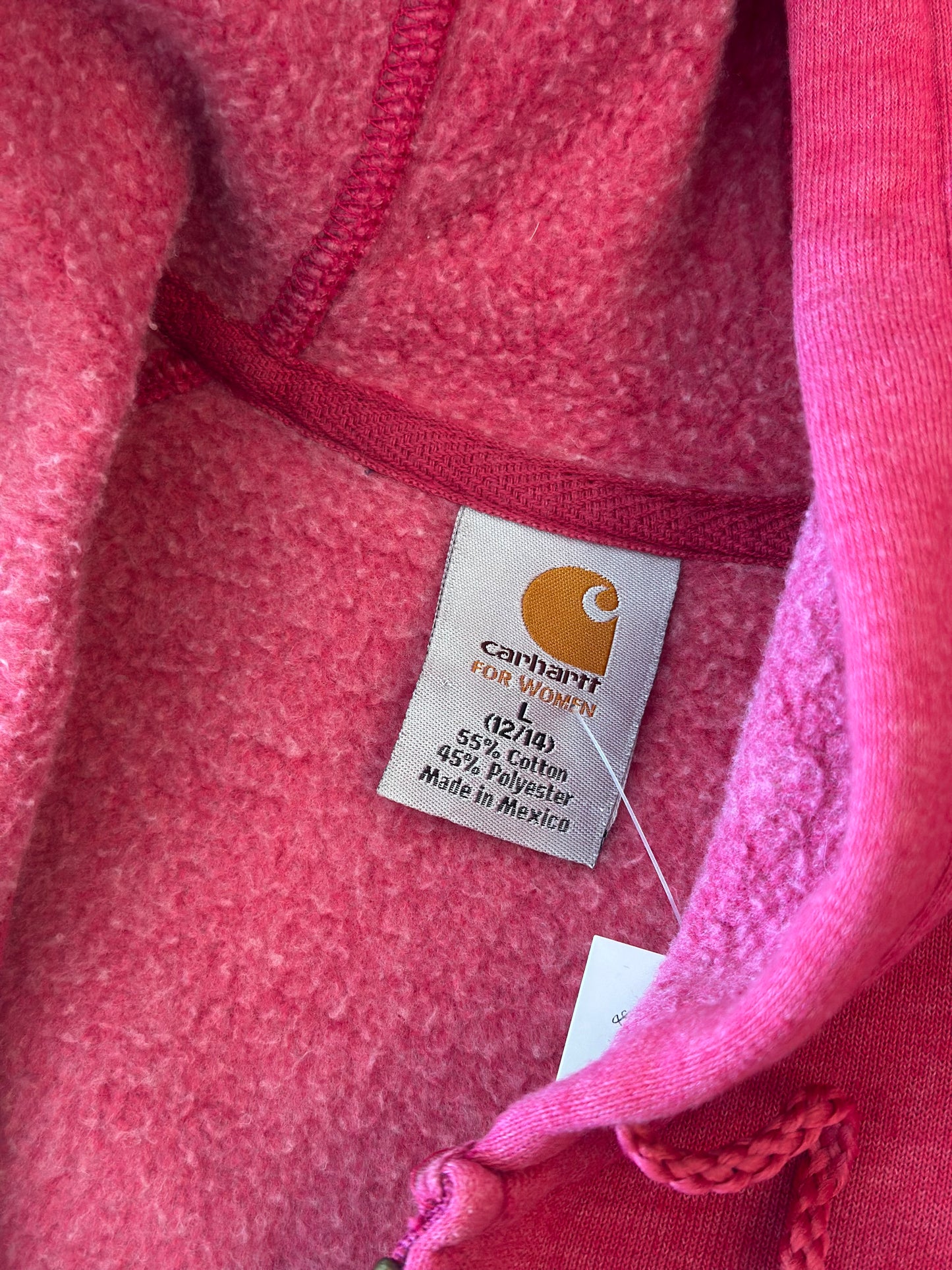 Sweat zippé à capuche rose logo brodé T.38