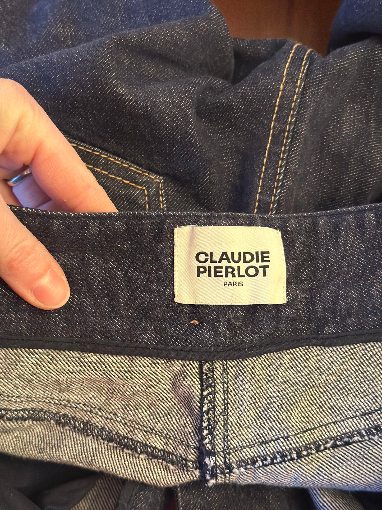 Jean flare denim brut Claudie Pierlot modèle Paolo Court T.36